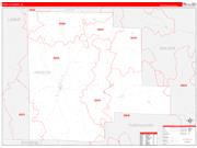 Fayette County, AL Wall Map Zip Code Red Line Style 2022
