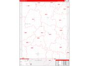 Fayette County, IA Wall Map Zip Code Red Line Style 2022