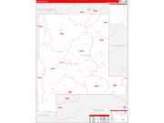 Fayette County, IL Wall Map Zip Code Red Line Style 2022