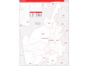 Floyd County, GA Wall Map Zip Code Red Line Style 2023