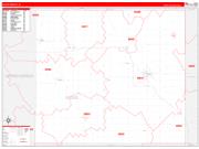 Floyd County, IA Wall Map Zip Code Red Line Style 2023
