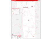 Forrest County, MS Wall Map Zip Code Red Line Style 2022