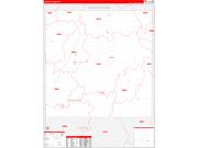 Franklin County, IA Wall Map Zip Code Red Line Style 2022