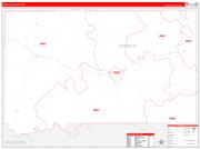 Franklin County, MS Wall Map Zip Code Red Line Style 2022