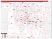 Franklin County, OH Wall Map Zip Code Red Line Style 2022