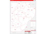 Fulton County, IL Wall Map Zip Code Red Line Style 2022