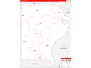Gallatin County, IL Wall Map Zip Code Red Line Style 2022