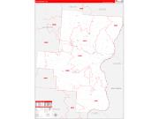 Gallia County, OH Wall Map Zip Code Red Line Style 2022