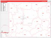 Garfield County, OK Wall Map Zip Code Red Line Style 2022