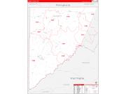 Garrett County, MD Wall Map Zip Code Red Line Style 2022