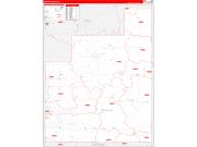 Geauga County, OH Wall Map Zip Code Red Line Style 2022