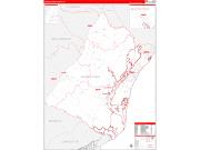 Georgetown County, SC Wall Map Zip Code Red Line Style 2023
