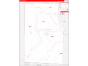 Grady County, GA Wall Map Zip Code Red Line Style 2022
