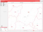 Grant County, OK Wall Map Zip Code Red Line Style 2022