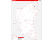 Greene County, AL Wall Map Zip Code Red Line Style 2022