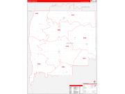 Greene County, IL Wall Map Zip Code Red Line Style 2022