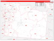 Greene County, OH Wall Map Zip Code Red Line Style 2022
