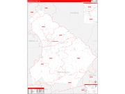 Greenwood County, SC Wall Map Zip Code Red Line Style 2023