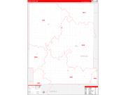 Griggs County, ND Wall Map Zip Code Red Line Style 2022