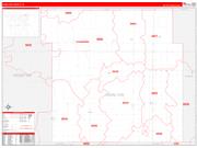 Hamilton County, IA Wall Map Zip Code Red Line Style 2022