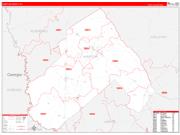 Hampton County, SC Wall Map Zip Code Red Line Style 2023