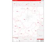 Hancock County, OH Wall Map Zip Code Red Line Style 2022