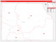 Harper County, OK Wall Map Zip Code Red Line Style 2022
