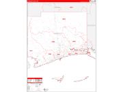 Harrison County, MS Wall Map Zip Code Red Line Style 2022
