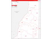 Henderson County, IL Wall Map Zip Code Red Line Style 2022