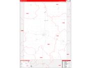 Henry County, IA Wall Map Zip Code Red Line Style 2022
