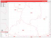 Howard County, IA Wall Map Zip Code Red Line Style 2022