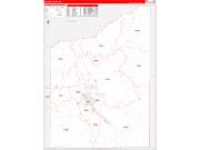 Jackson County, OR Wall Map Zip Code Red Line Style 2022