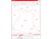 Jasper County, IL Wall Map Zip Code Red Line Style 2022