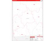 Jasper County, MS Wall Map Zip Code Red Line Style 2022