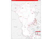Jasper County, SC Wall Map Zip Code Red Line Style 2022