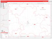Jefferson County, IA Wall Map Zip Code Red Line Style 2022