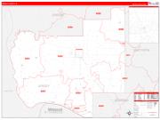 Jersey County, IL Wall Map Zip Code Red Line Style 2022