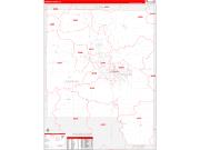 Johnson County, IA Wall Map Zip Code Red Line Style 2022
