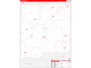 Johnson County, IL Wall Map Zip Code Red Line Style 2022