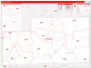 Kankakee County, IL Wall Map Zip Code Red Line Style 2023
