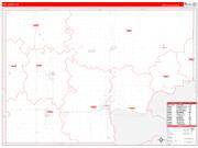 Kay County, OK Wall Map Zip Code Red Line Style 2022
