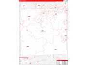 Kendall County, IL Wall Map Zip Code Red Line Style 2022