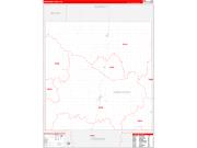 Kingfisher County, OK Wall Map Zip Code Red Line Style 2022
