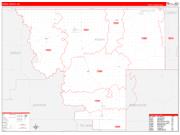Kiowa County, OK Wall Map Zip Code Red Line Style 2022