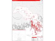 LafourcheParish (County), LA Wall Map Zip Code Red Line Style 2023