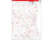 Lake County, IL Wall Map Zip Code Red Line Style 2023