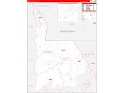 Lancaster County, SC Wall Map Zip Code Red Line Style 2022