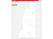 Lander County, NV Wall Map Zip Code Red Line Style 2022