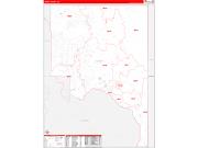 Lassen County, CA Wall Map Zip Code Red Line Style 2022