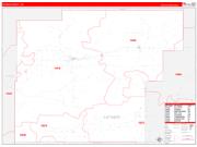Latimer County, OK Wall Map Zip Code Red Line Style 2022